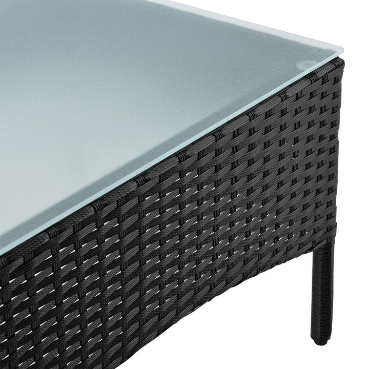 Groupe de sièges en polyrotin Fort Myers housses noires et gris foncé