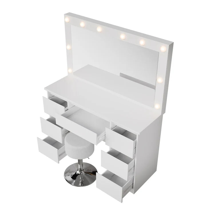 Schminktisch mit Spiegel Lilia mit Hocker Tonia