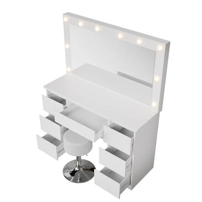 Schminktisch mit Spiegel Lilia mit Hocker Tonia