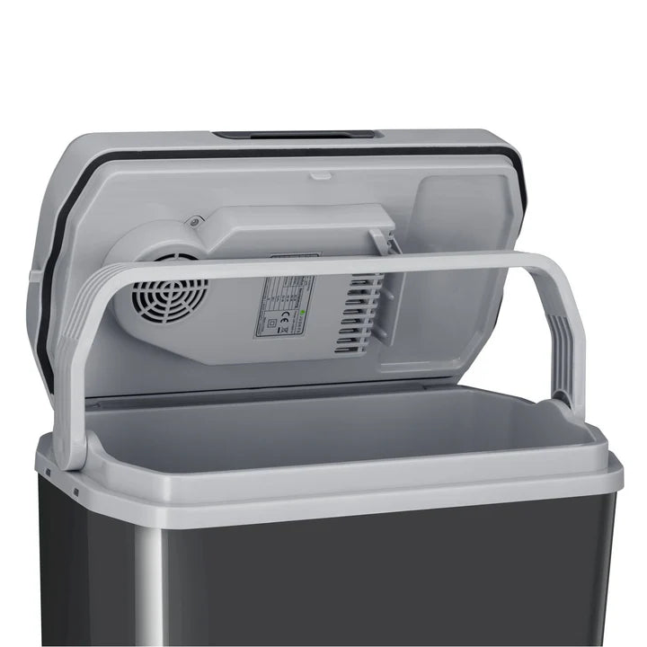 Glacière électrique Nordpol 24 litres en gris avec connexion pratique 12 V et 230 V