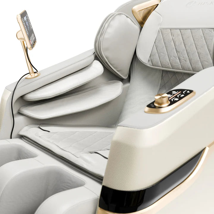 Massagesessel Naxos Bluetooth & Heizung Weiss Hellgrau