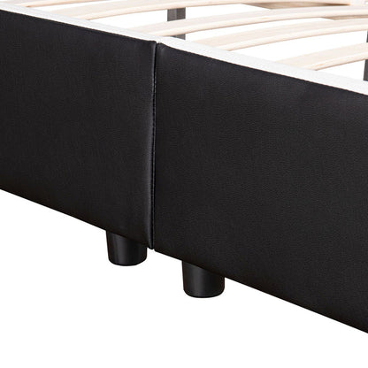 Lit rembourré LED Sevilla 180 x 200 cm sommier à lattes noir