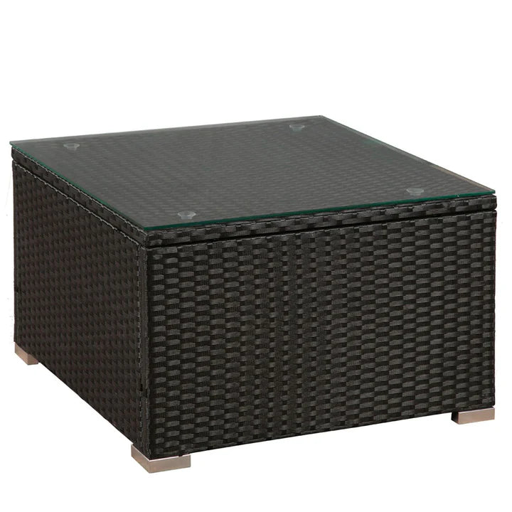 Salon / salon en polyrotin Punta Cana L noir avec housses gris foncé