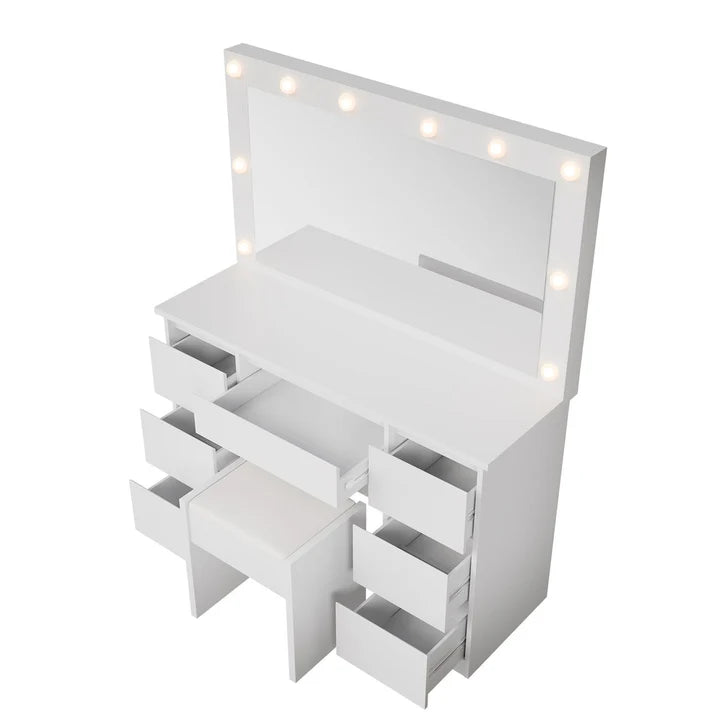 Schminktisch mit Spiegel Lilia mit Hocker Melly