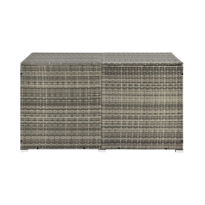 Boîte de rangement en polyrotin Ikaria gris avec couvercle 950 litres