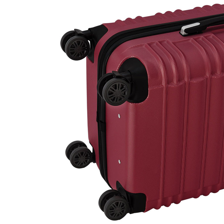 Set de valises rigides Rome - Set 4 pièces rouge avec coque rigide en ABS résistant aux chocs et roues 360°