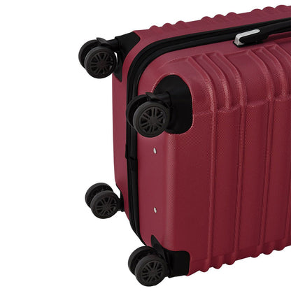 Set de valises rigides Rome - Set 4 pièces rouge avec coque rigide en ABS résistant aux chocs et roues 360°