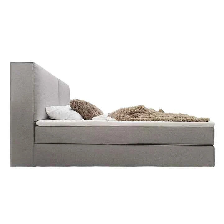 Boxspringbett Detroit - Chenille-Stoff 180x200 cm Grau