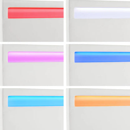 Lit rembourré LED Sevilla 140 x 200 cm sommier à lattes blanc