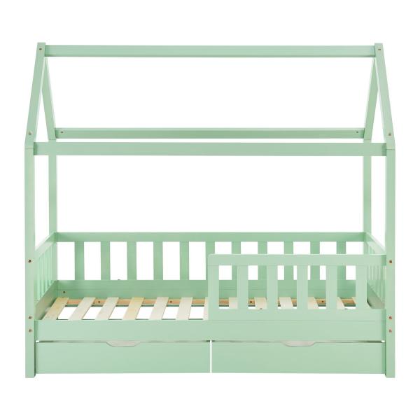 Letto per bambini Marli 80 x 160 cm con contenitore e rete a doghe Mint