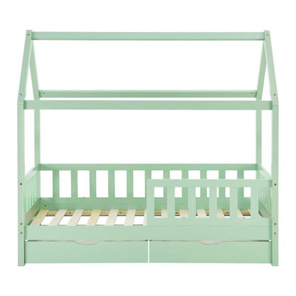 Letto per bambini Marli 80 x 160 cm con contenitore e rete a doghe Mint