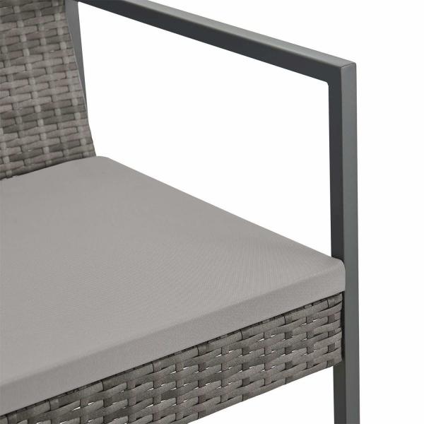 Gruppo di sedute in polyrattan Bahamas M in grigio Industrial Design