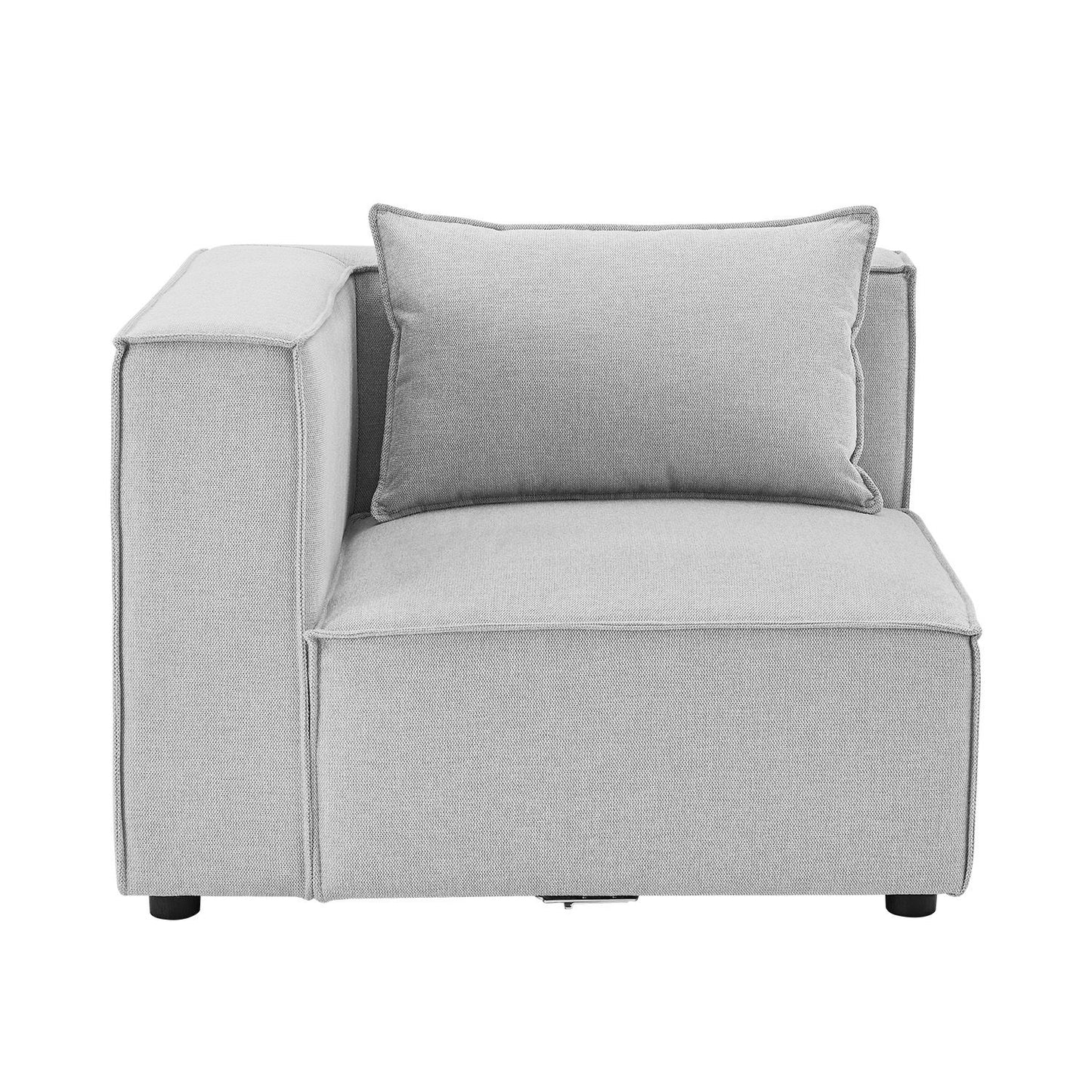 Modulares Sofa Domas XL - 4 Sitzer & Kissen - Stoff Hellgrau