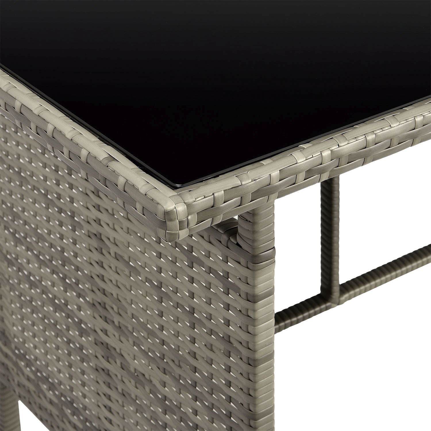 Polyrattan Lounge Manacor Gartenmöbel-Set Grau-meliert/Grau - Palo24