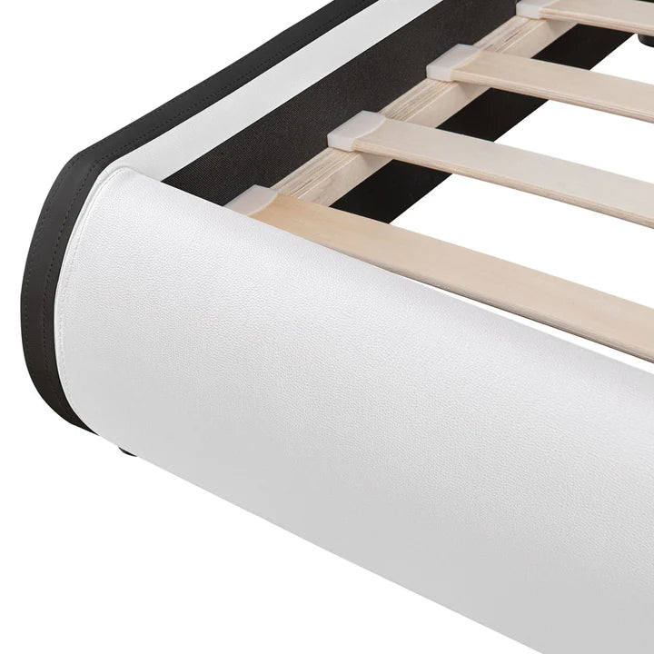 Lit rembourré Sevilla 180 x 200 cm éclairage LED et sommier à lattes blanc