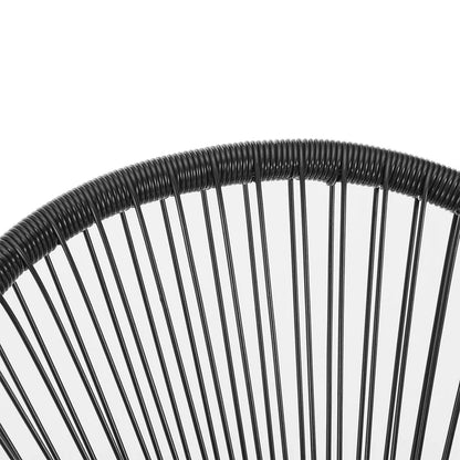 Ensemble de meubles de balcon Ostana 3 pièces ensemble de sièges noirs au design rétro avec table et 2 fauteuils