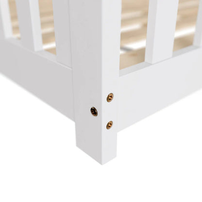 Kinderbett Naya 80x160 cm mit Lattenrost & Rausfallschutz - Weiss