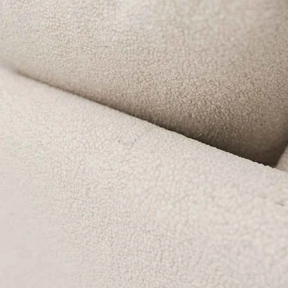 Sofa Tirano mit Ottomane & Dekokissen aus Boucléstoff Creme Links