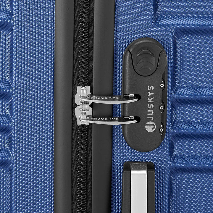 Set de valises rigides Rome - Set bleu 4 pièces avec coque rigide en ABS résistant aux chocs et roues 360°