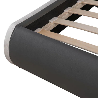 Lit rembourré Sevilla 180 x 200 cm éclairage LED et sommier à lattes gris foncé