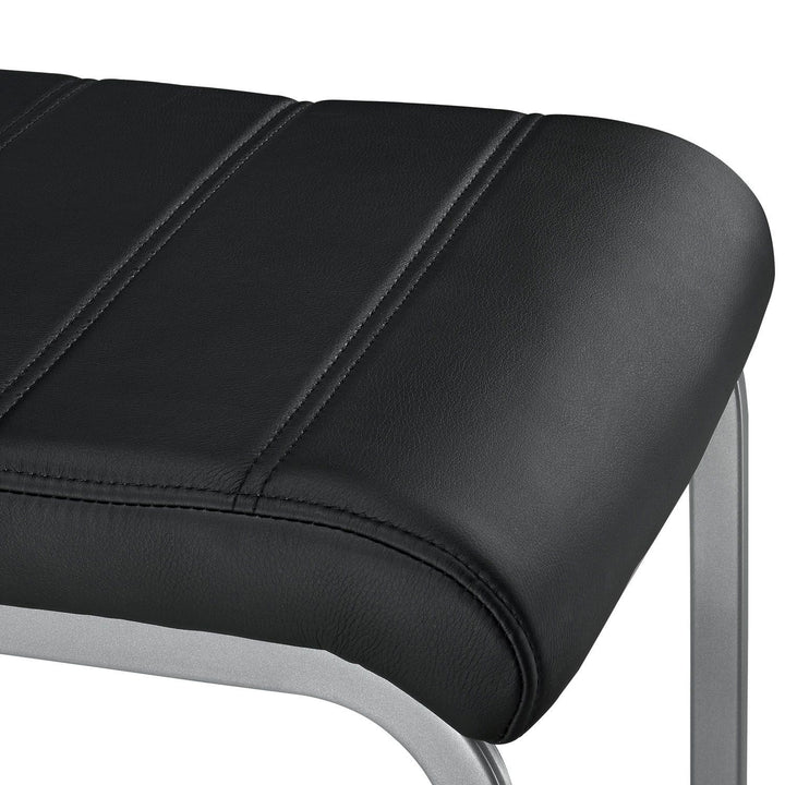 Freischwinger Stuhl Vegas 4er Set aus Kunstleder in schwarz