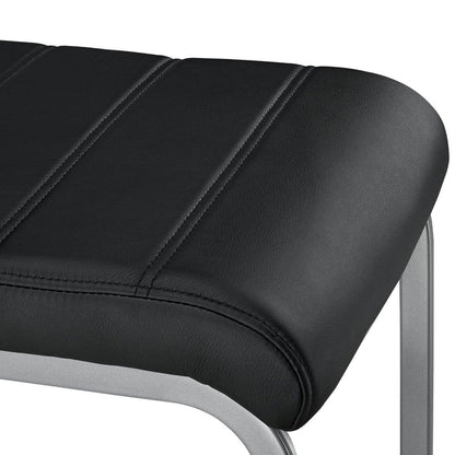 Freischwinger Stuhl Vegas 4er Set aus Kunstleder in schwarz