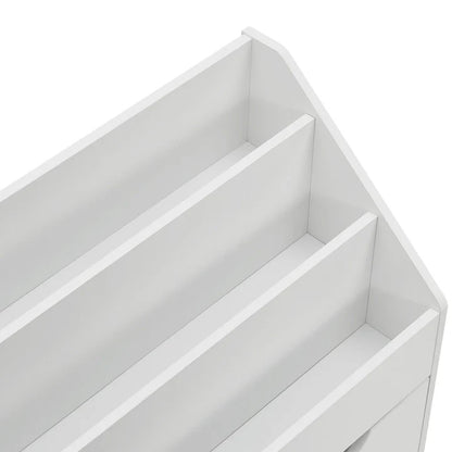 Kinder Bücherregal Weiss aus Holz 3 Fächer + 1 Kiste