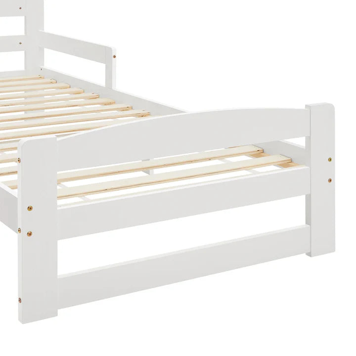 Letto per ragazzi 90 x 200 cm letto in legno Arona con rete a doghe bianco