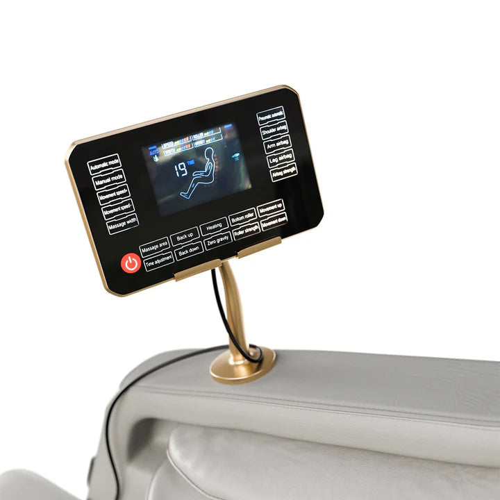 Massagesessel Naxos Bluetooth & Heizung Weiss Hellgrau