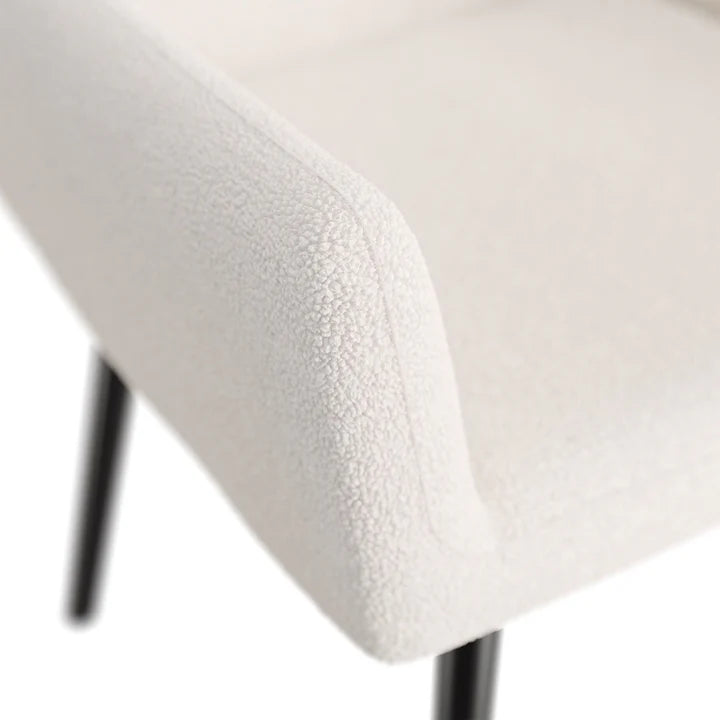 Ohrensessel Relaxsessel skandinavischen Design Bouclé Beige