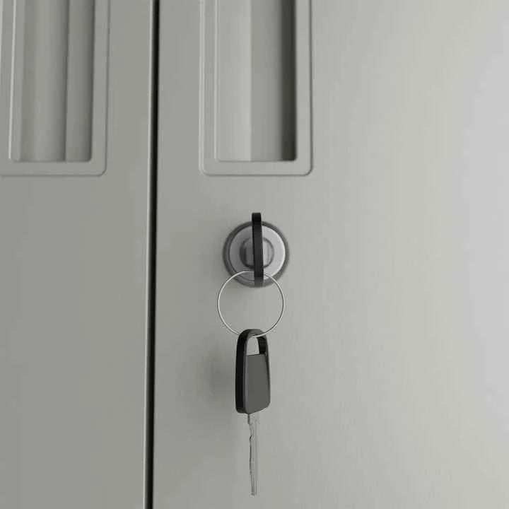 Aktenschrank Büroschrank aus Metall Hellgrau