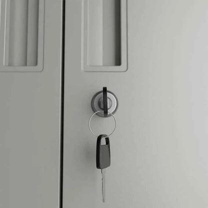 Aktenschrank Büroschrank aus Metall Hellgrau