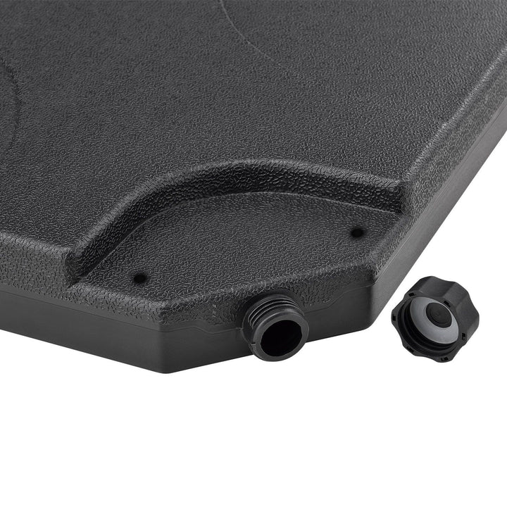 Set di 4 pesi per ombrellone Quad riempibili fino a 80 kg in HDPE nero