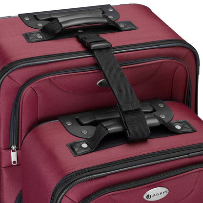 Set valigie trolley Athen - Bordeaux Set da 5 pezzi con 2 trolley, borse a tracolla e 2 beauty case