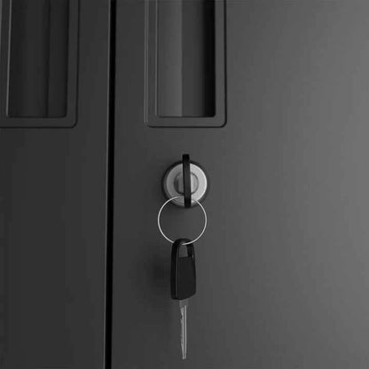 Aktenschrank Büroschrank aus Metall Schwarz