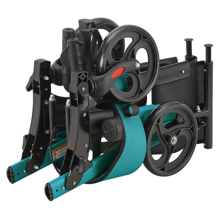 Déambulateur en aluminium Vital pliable avec siège et sac à provisions en essence