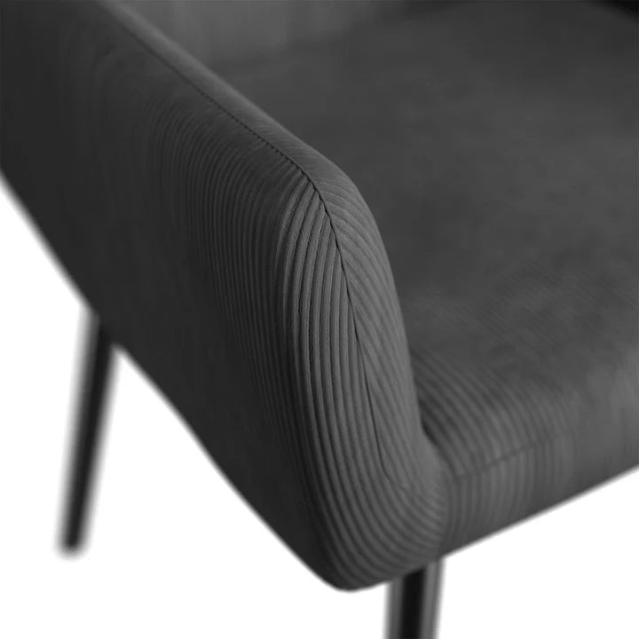 Ohrensessel Relaxsessel Cord mit Hocker Grau