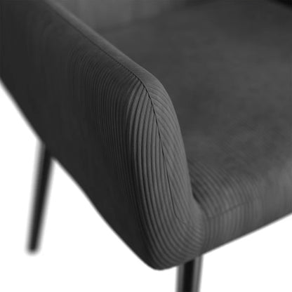 Ohrensessel Relaxsessel Cord mit Hocker Grau