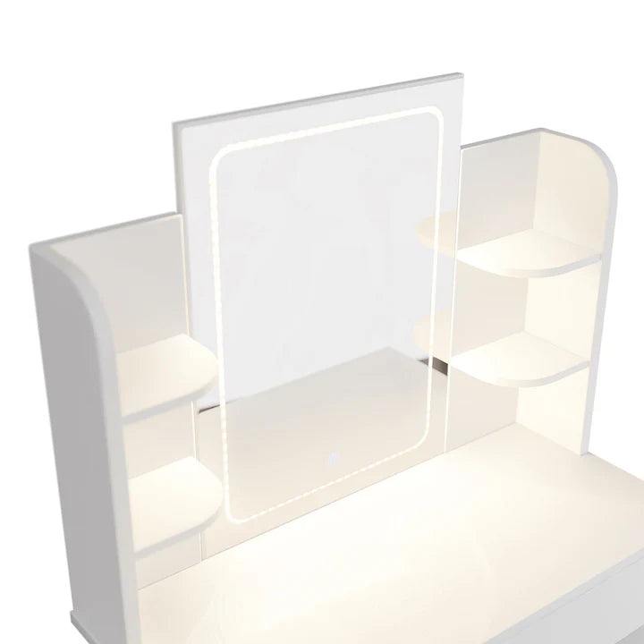 Schminktisch Zoey Weiss LED-Spiegel