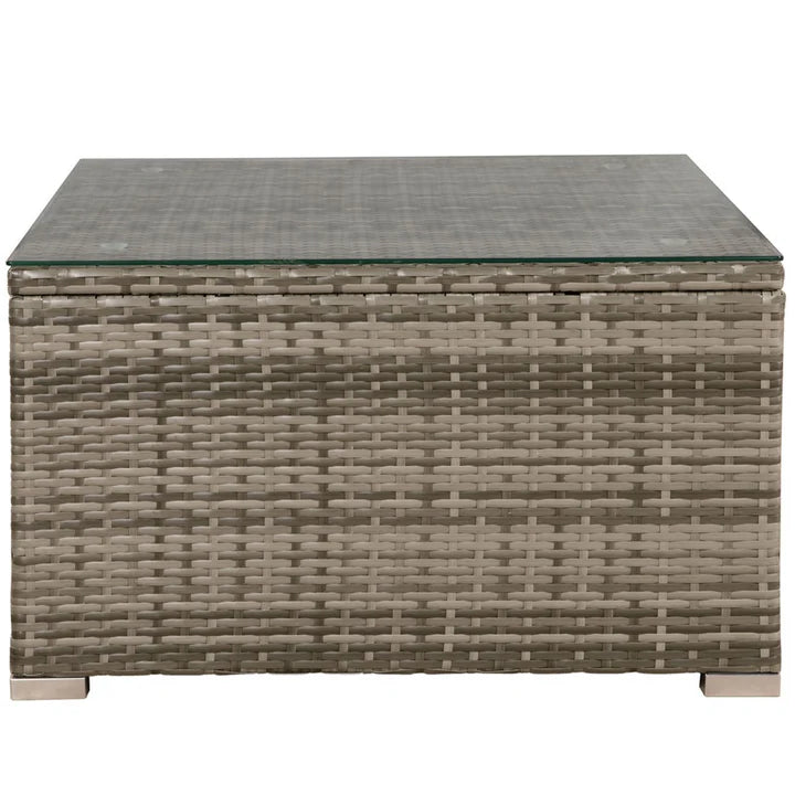 Salon en polyrotin Nassau beige-gris avec revêtements gris foncé