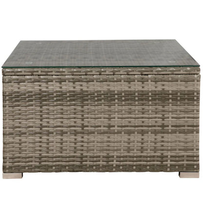 Salon en polyrotin Nassau beige-gris avec revêtements gris foncé