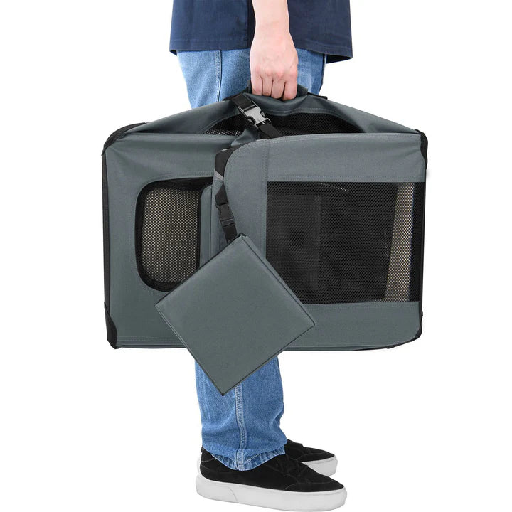 faltbare Hundetransportbox Lassie M Grau