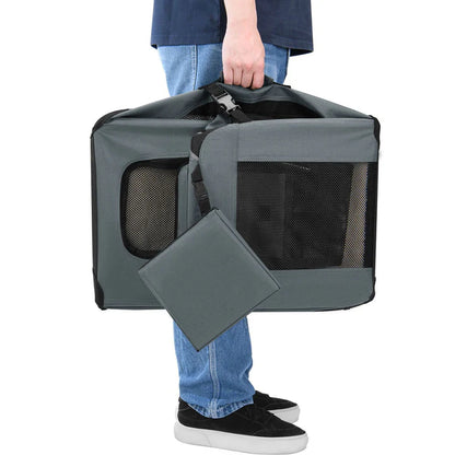 faltbare Hundetransportbox Lassie M Grau
