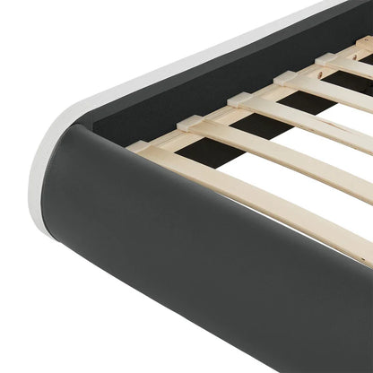 Lit rembourré LED Sevilla 140 x 200 cm sommier à lattes gris foncé