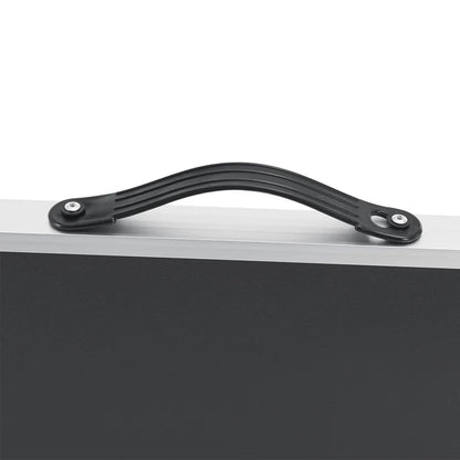 Set di 3 tavoli pieghevoli, alluminio, tavolo multifunzionale, 3 pezzi, nero