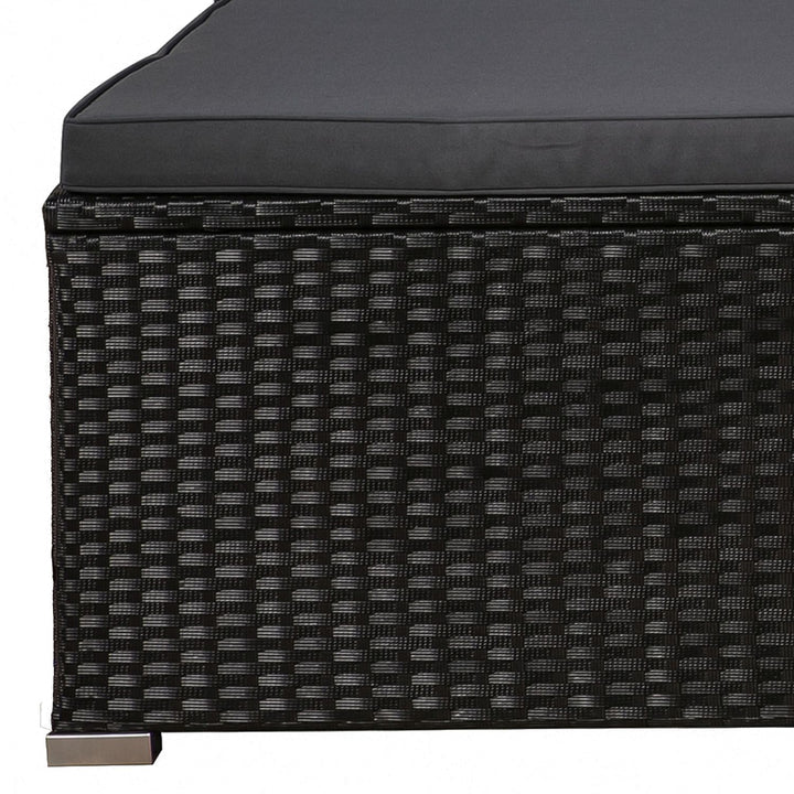 Salon / salon en polyrotin Punta Cana L noir avec housses gris foncé