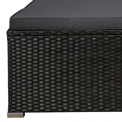 Salon / salon en polyrotin Punta Cana L noir avec housses gris foncé