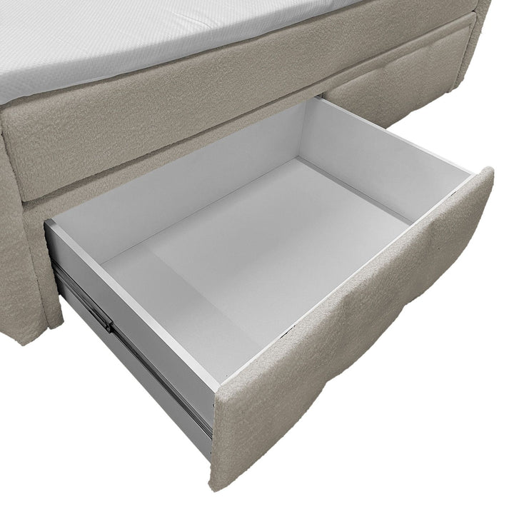 Boxspringbett Manitoba 180x200 cm mit Bettkasten Beige