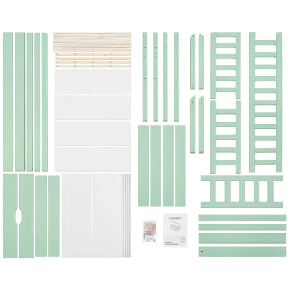 Lit enfant Marli 80 x 160 cm avec coffre de lit et sommier à lattes menthe