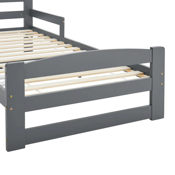 Letto per ragazzi 90 x 200 cm letto in legno Arona con rete a doghe grigio